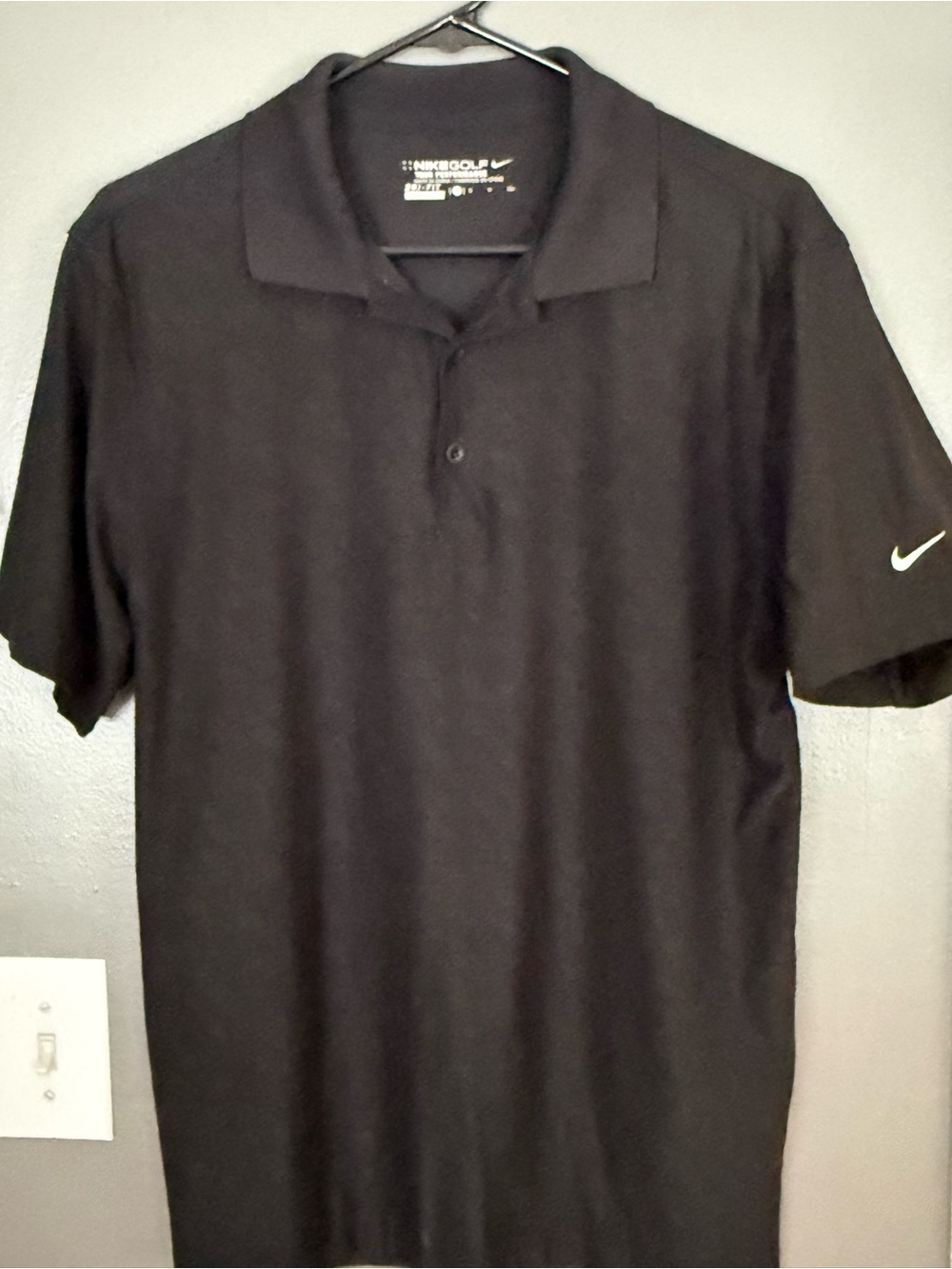 Nike Black Short Sleeve Polo with Swoosh